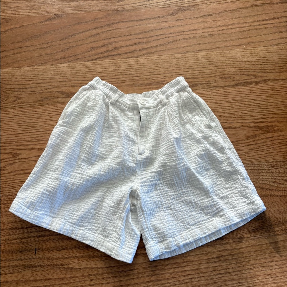 Aerie white linen shorts